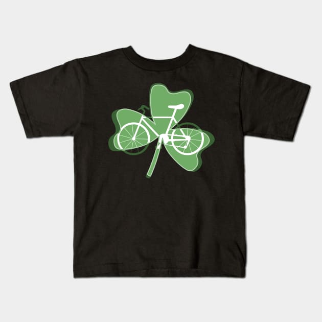 Shamrock White Bicycle Kids T-Shirt by Barthol Graphics